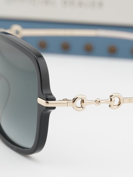 Gucci GG0884SA 001 Square Sunglasses - Black / Grey display picture 3